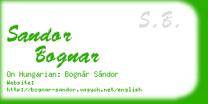 sandor bognar business card